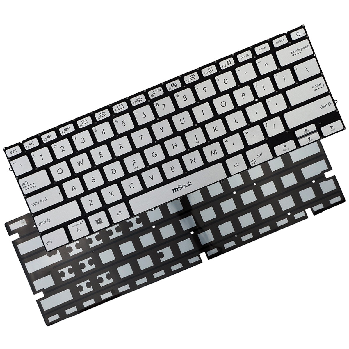 Teclado Compatível com 9z.nfkbn.c01 Prata US Led, 