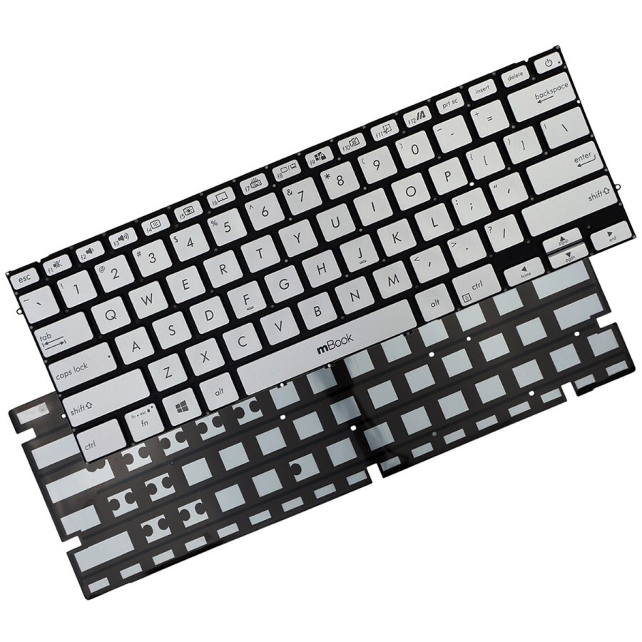 Teclado para Asus ZenBook UX431FL Series Prata US Led, 