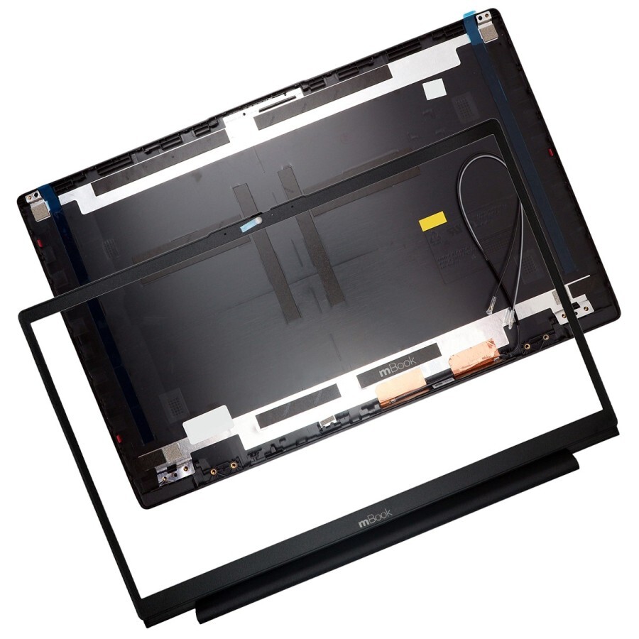 Carcaça Tampa Traseira e Moldura para Lenovo V15 G2-ALC 82KD, 