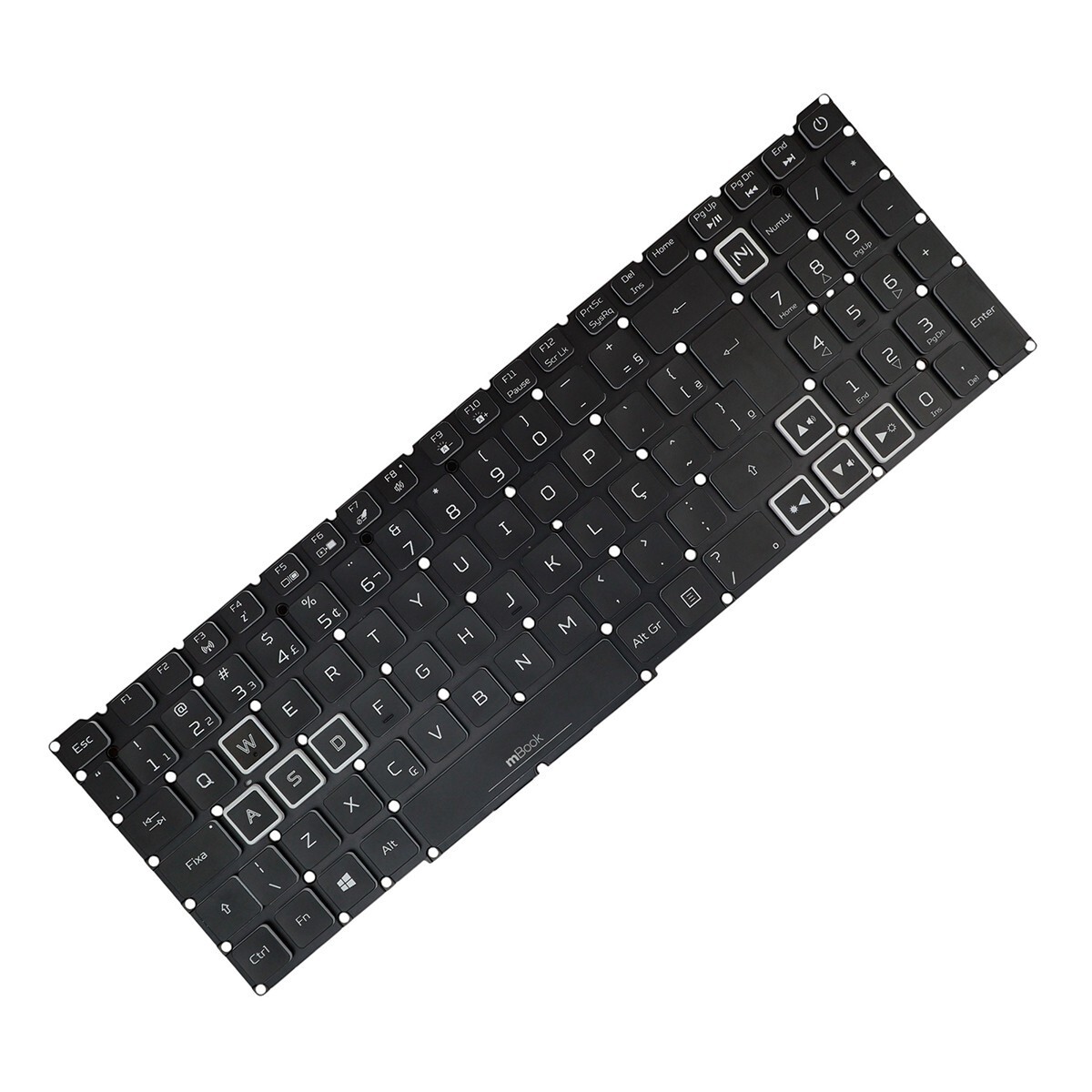 Teclado para Acer Nitro 5 AN517-45, AN517-52, Flat Estreito, 