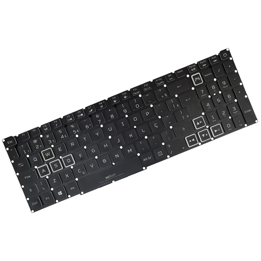 Teclado compatível com Acer LG05P-N10BR, Flat Estreito, 