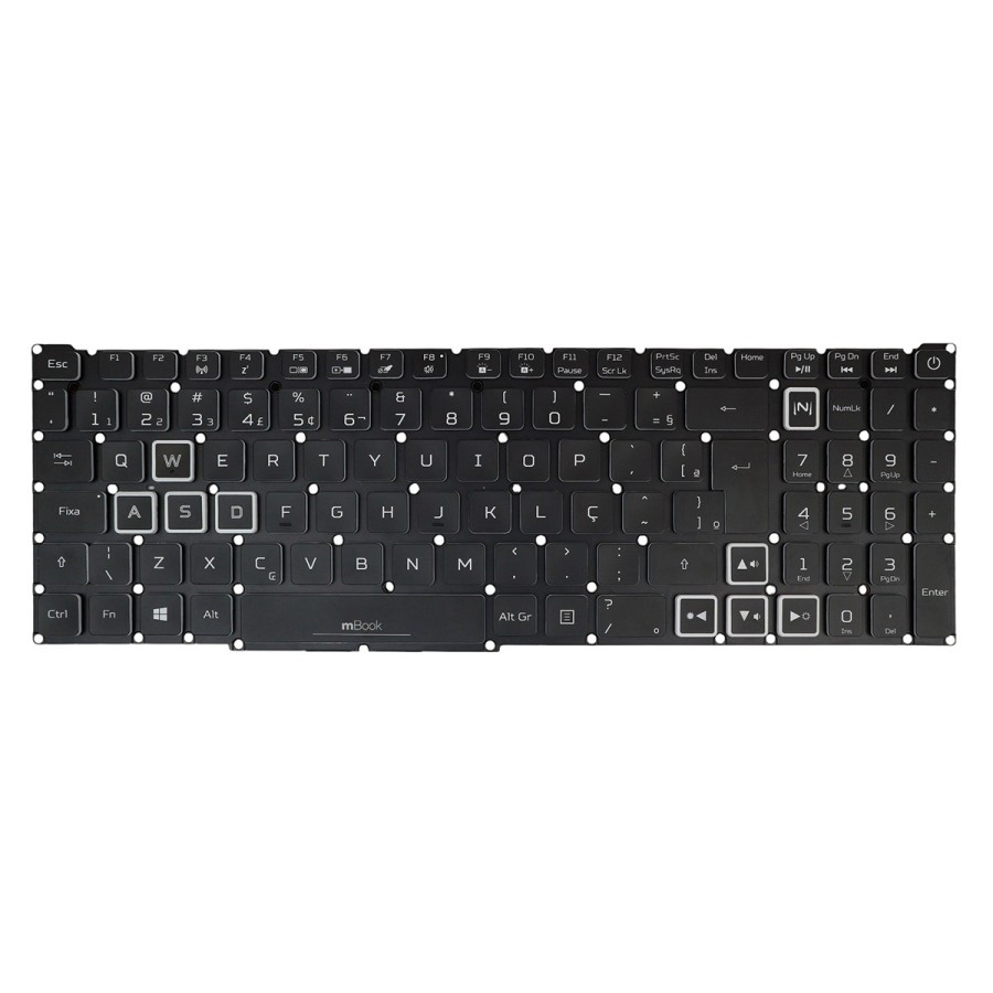 Teclado compatível com Acer LG05P-N12B3, Flat Estreito, 