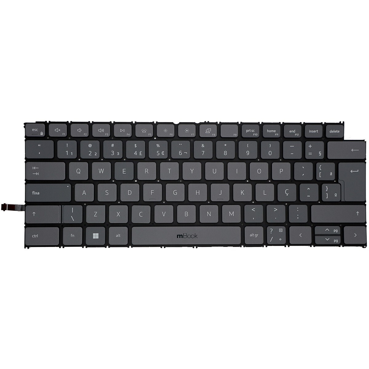 Teclado compatível com Dell P144G Cinza BR LED, 