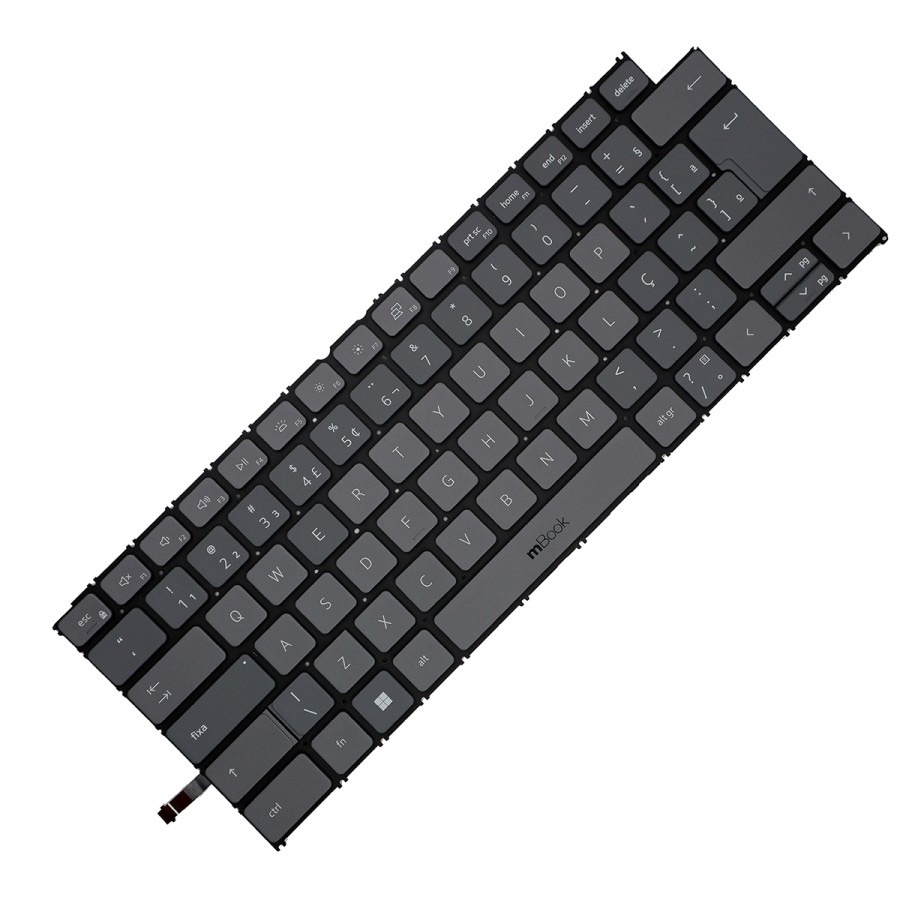 Teclado compatível com Dell P144G001 Cinza BR LED, 