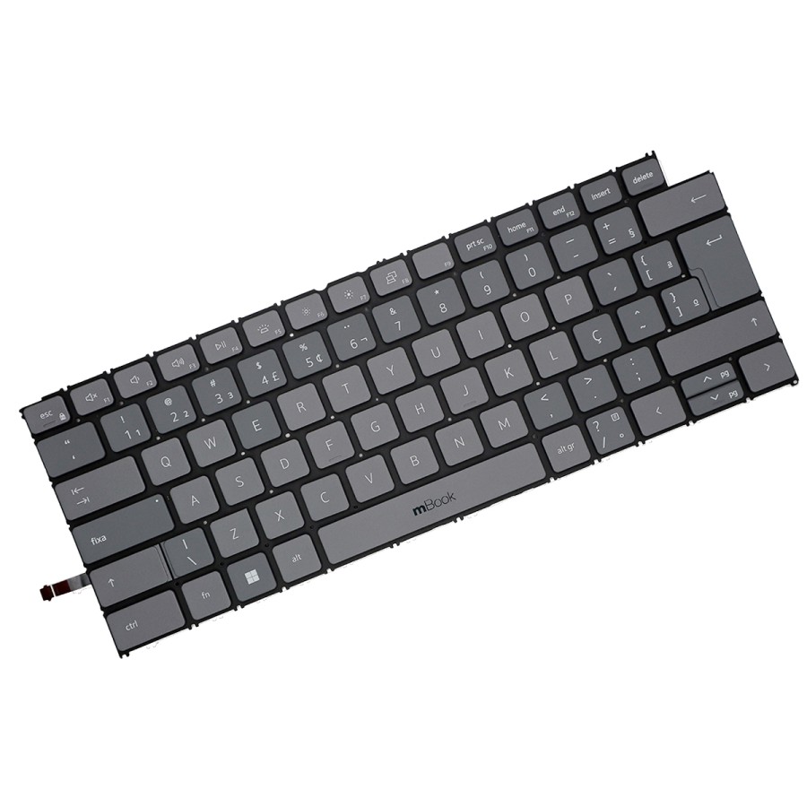 Teclado compatível com Dell P144G001 Cinza BR LED, 