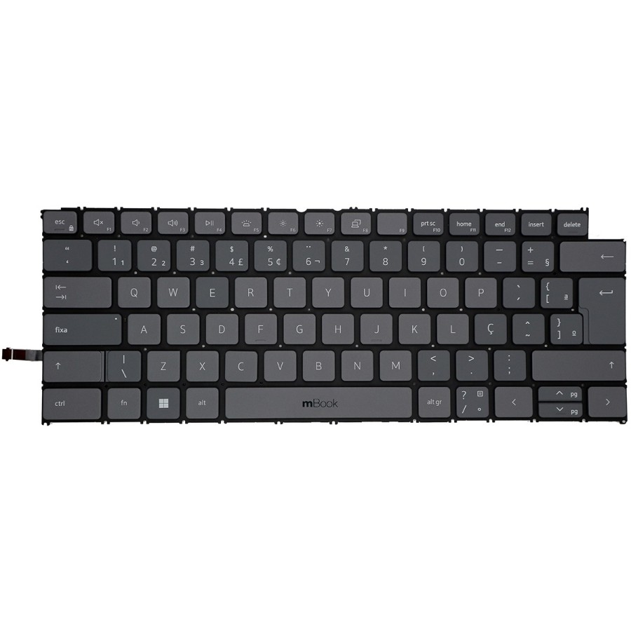 Teclado para Dell 490.0my07.bl0e Cinza BR LED, 