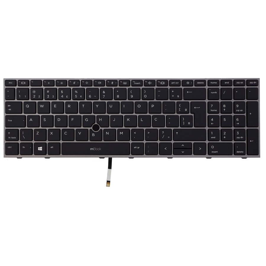Teclado para HP ZBook Fury 15 G7 BR Com LED, 