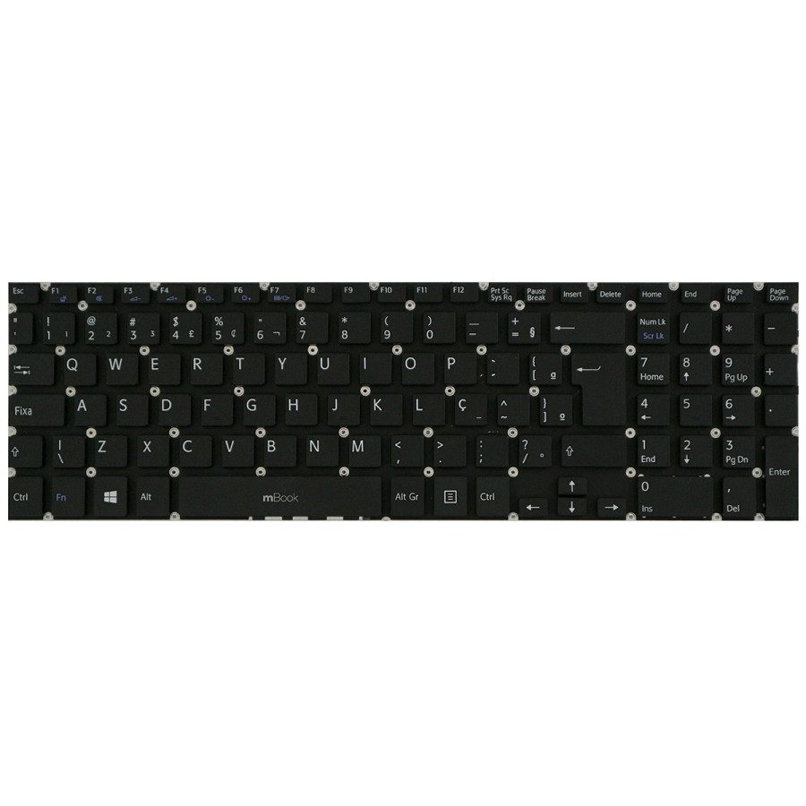 Teclado Notebook para Sony Vaio Svf15323cxb Preto Br Com Ç, 