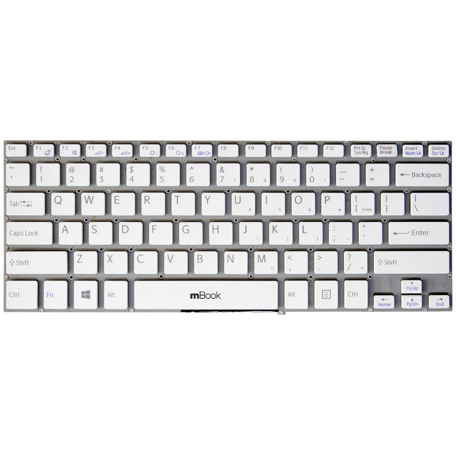 Teclado pra Sony compatível c/ 9Z.NABBQ.001 Layout US Branco, 