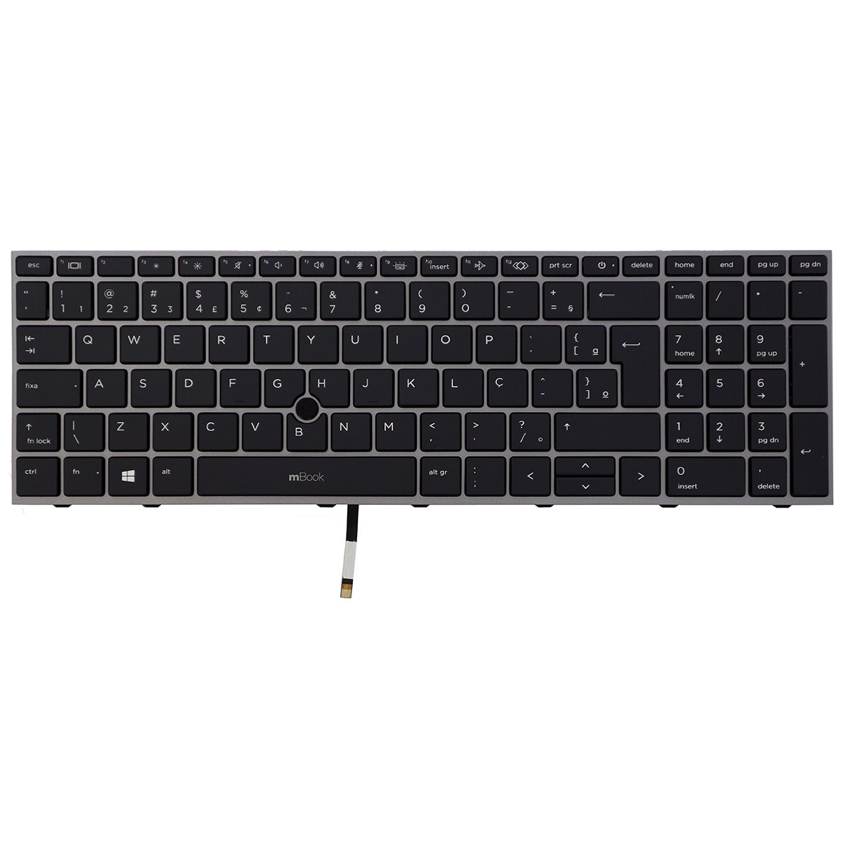 Teclado compatível com HP PK132WW1B00 Com LED BR, 