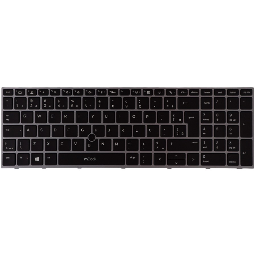 Teclado compatível com HP ZBook 17 G5, 17 G6 BR LED, 