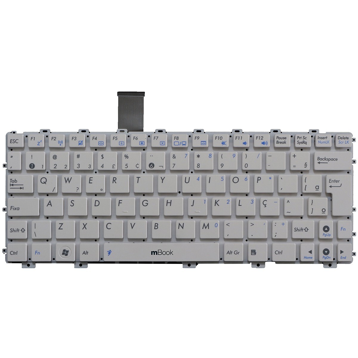 Teclado Netbook para Asus Eeepc 1015peg 1015pem Branco, 