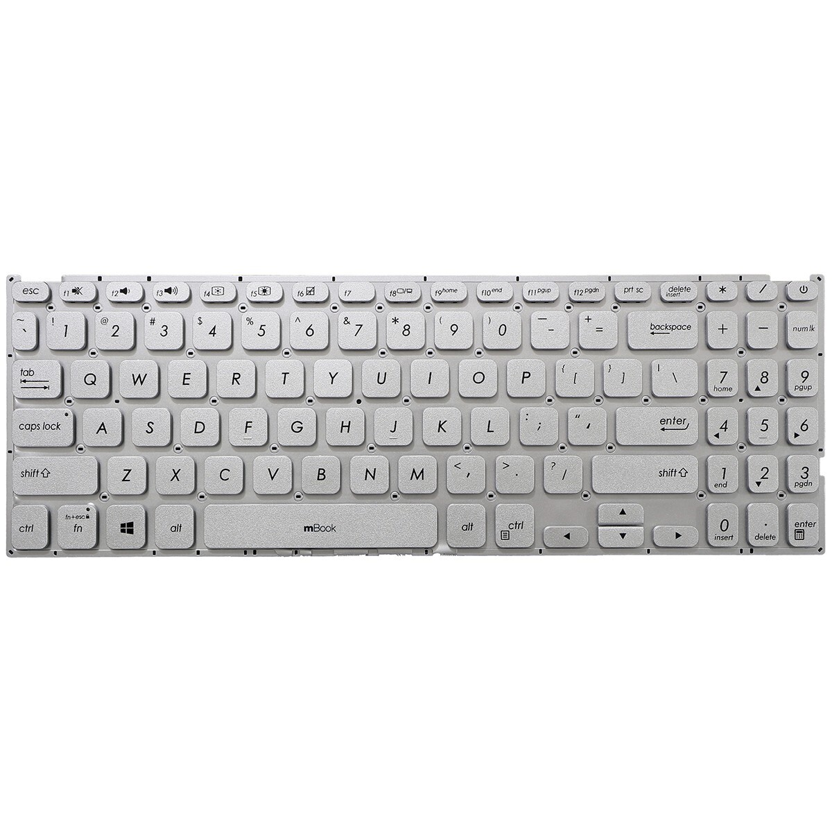 Teclado para Asus Vivobook F512da-rs51 US Prateado, 