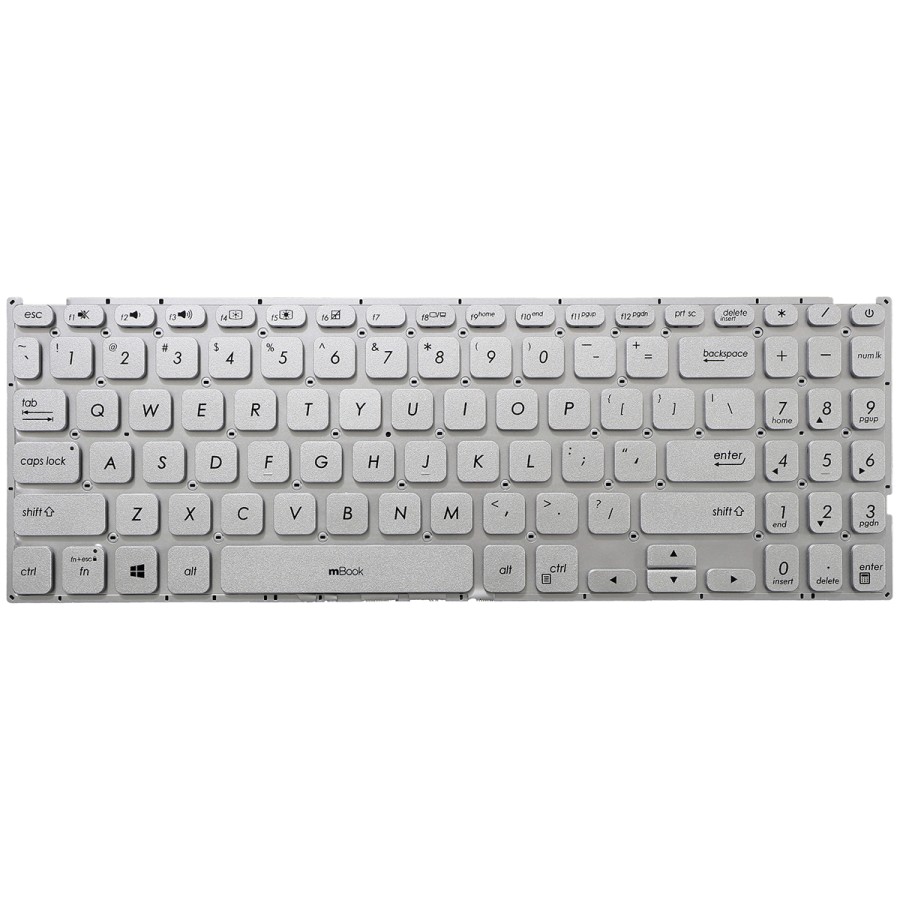 Teclado para Asus Vivobook x512fb US Prateado, 