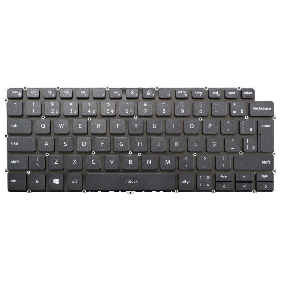 Teclado Compatível com PN 03V14M BR Prata com LED, 