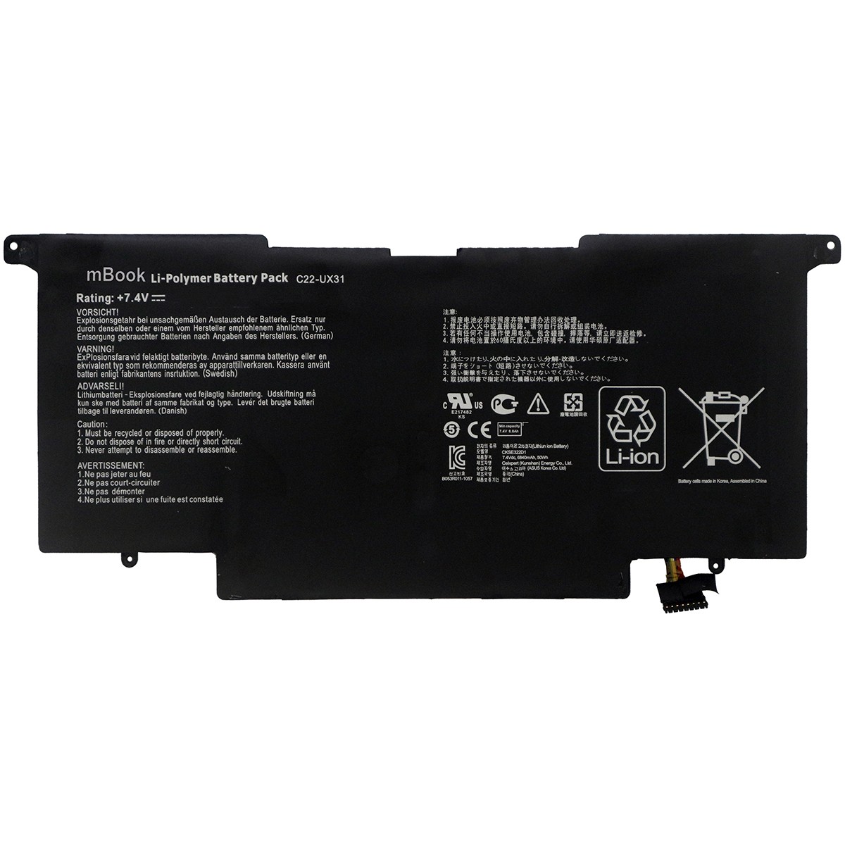 Bateria para Asus Zenbook Ux31 Ux31a Ux31e Ultrabook, 