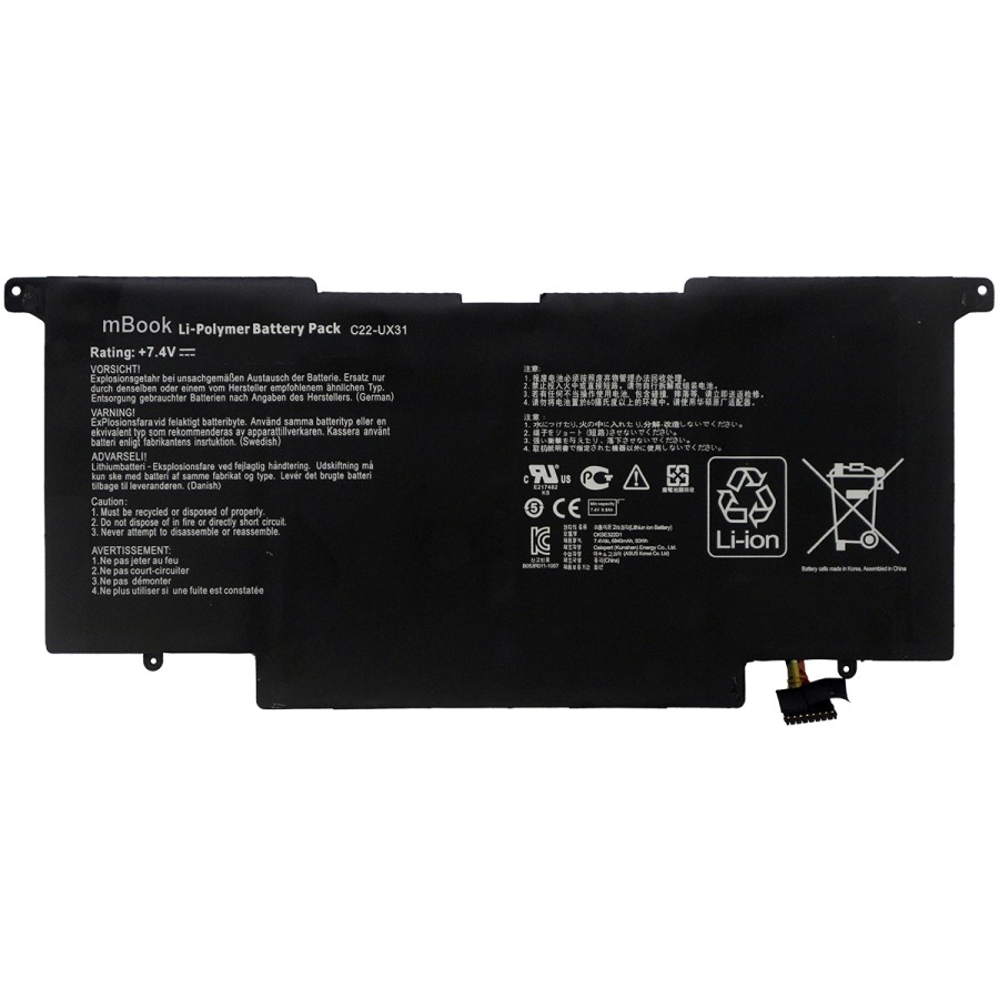 Bateria para Asus Zenbook Ux31 Ux31a Ux31e Ultrabook, 