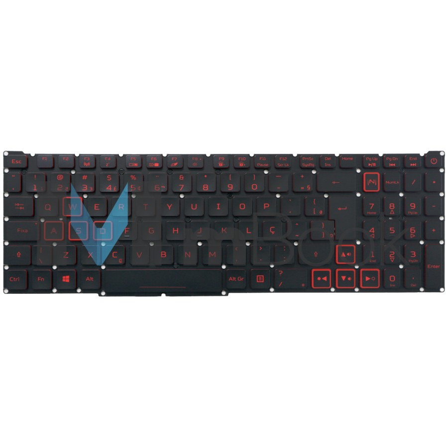 Teclado Compatível Com AN517-55 BR Com LED, 