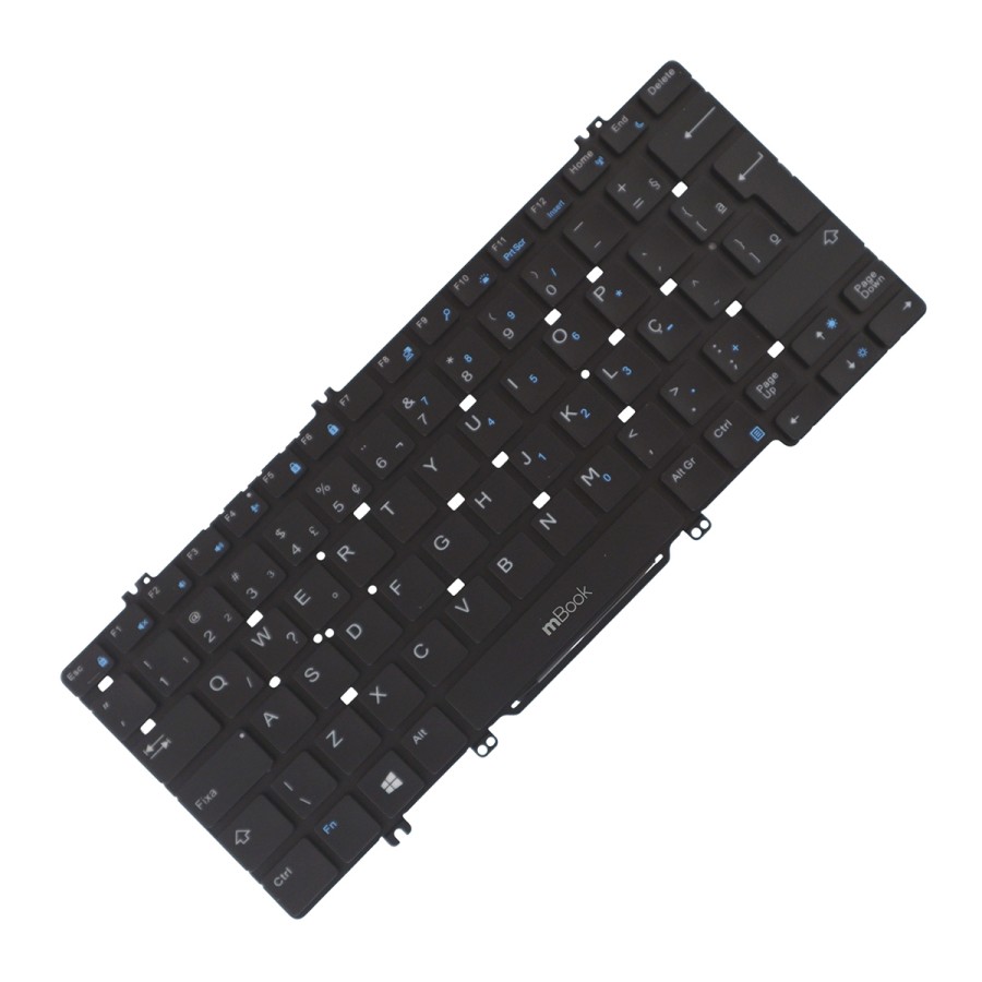 Teclado compatível Dell 7380 7390 BR ABNT2 com LED, 