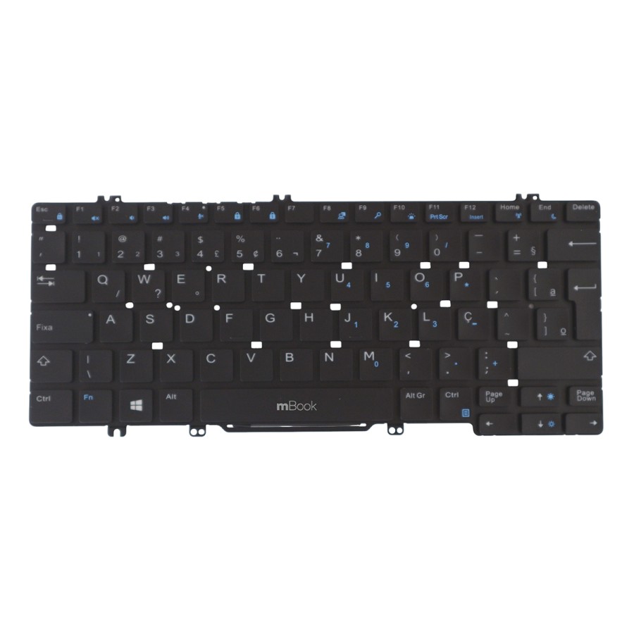 Teclado compatível Dell 7380 7390 BR ABNT2 com LED, 