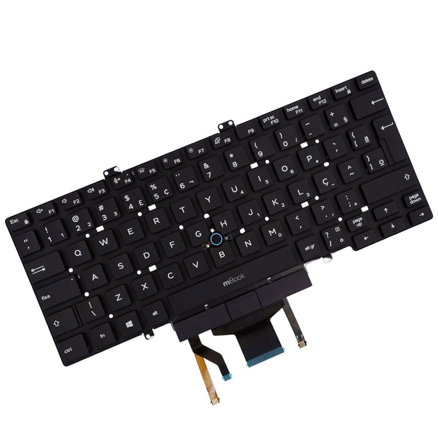 Teclado compatível Dell 3J9FC BR ABNT com LED, 