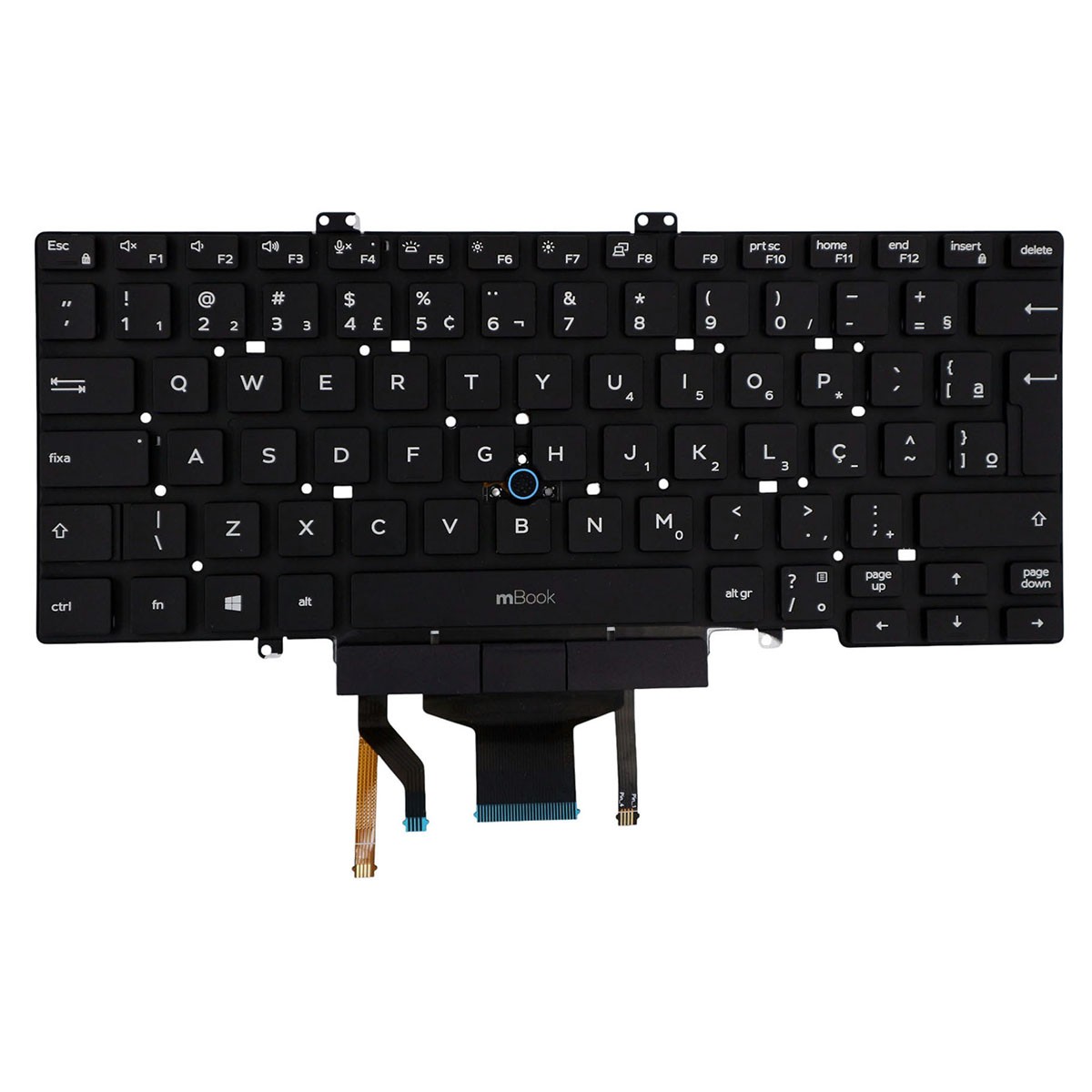 Teclado compatível Dell 036H3M BR ABNT com LED, 