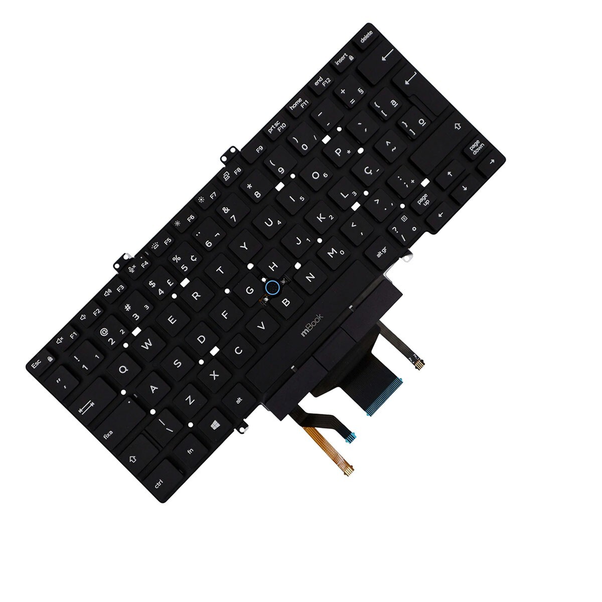 Teclado compatível Dell 0H2DXX BR ABNT com LED, 