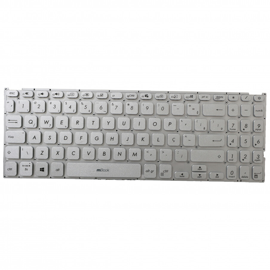 Teclado para Asus F515JF, F515JP BR, Cor Prateado, 