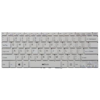 Teclado compatível Sony Vaio SVF142C29M US branco, 