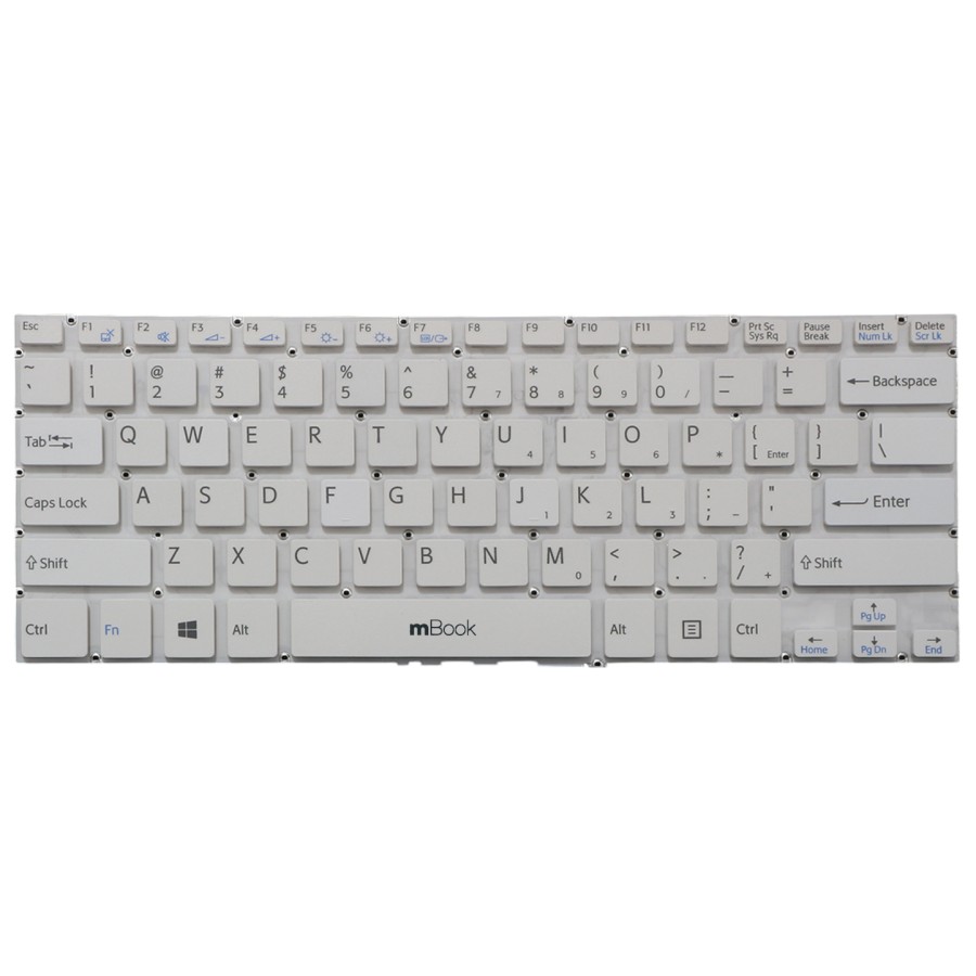 Teclado compatível Sony MP-12Q13US-9201 US branco, 