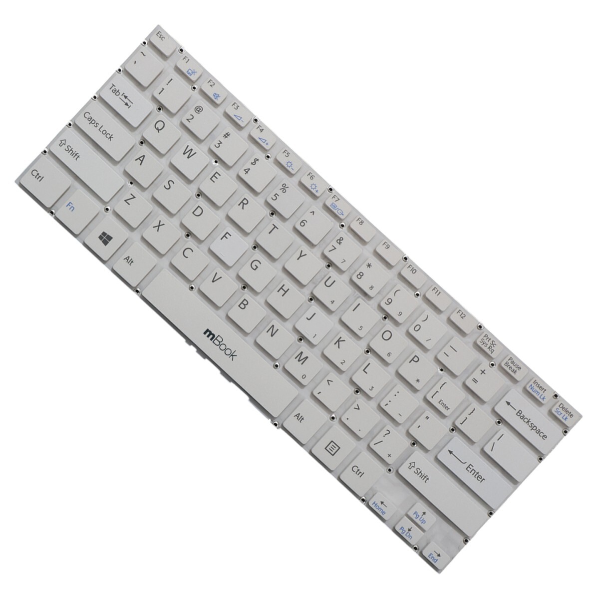 Teclado compatível Sony SVF142C1WW US branco, 