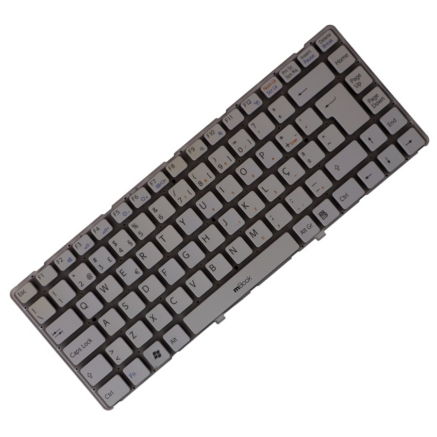 Teclado compatível Sony 1-487-387-11 branco Sem frame, 