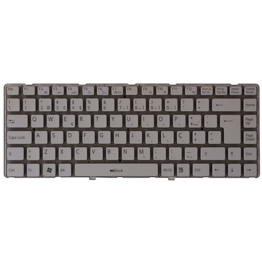 Teclado compatível Sony 148738321 branco Sem frame, 
