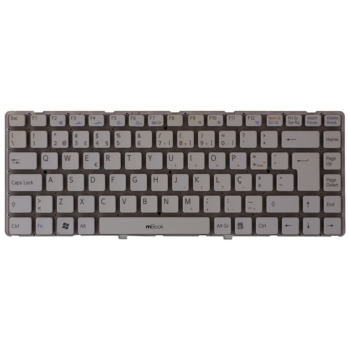 Teclado compatível Sony 1-487-383-21 branco Sem frame, 