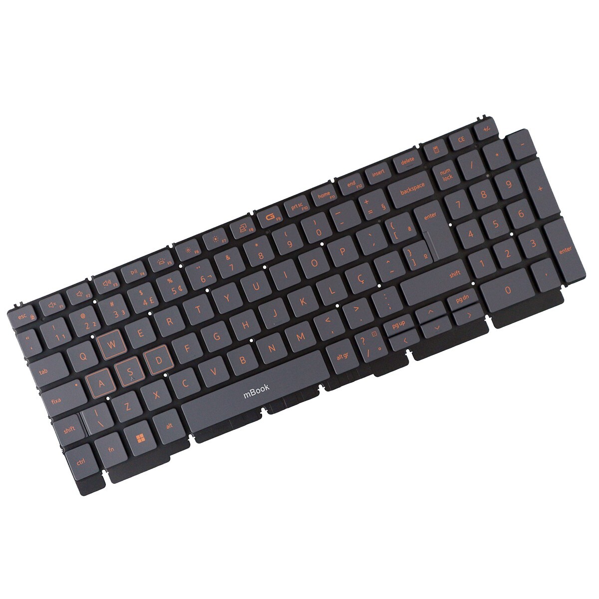 Teclado compatível Dell P105F005 BR ABNT2 LED vermelho, 