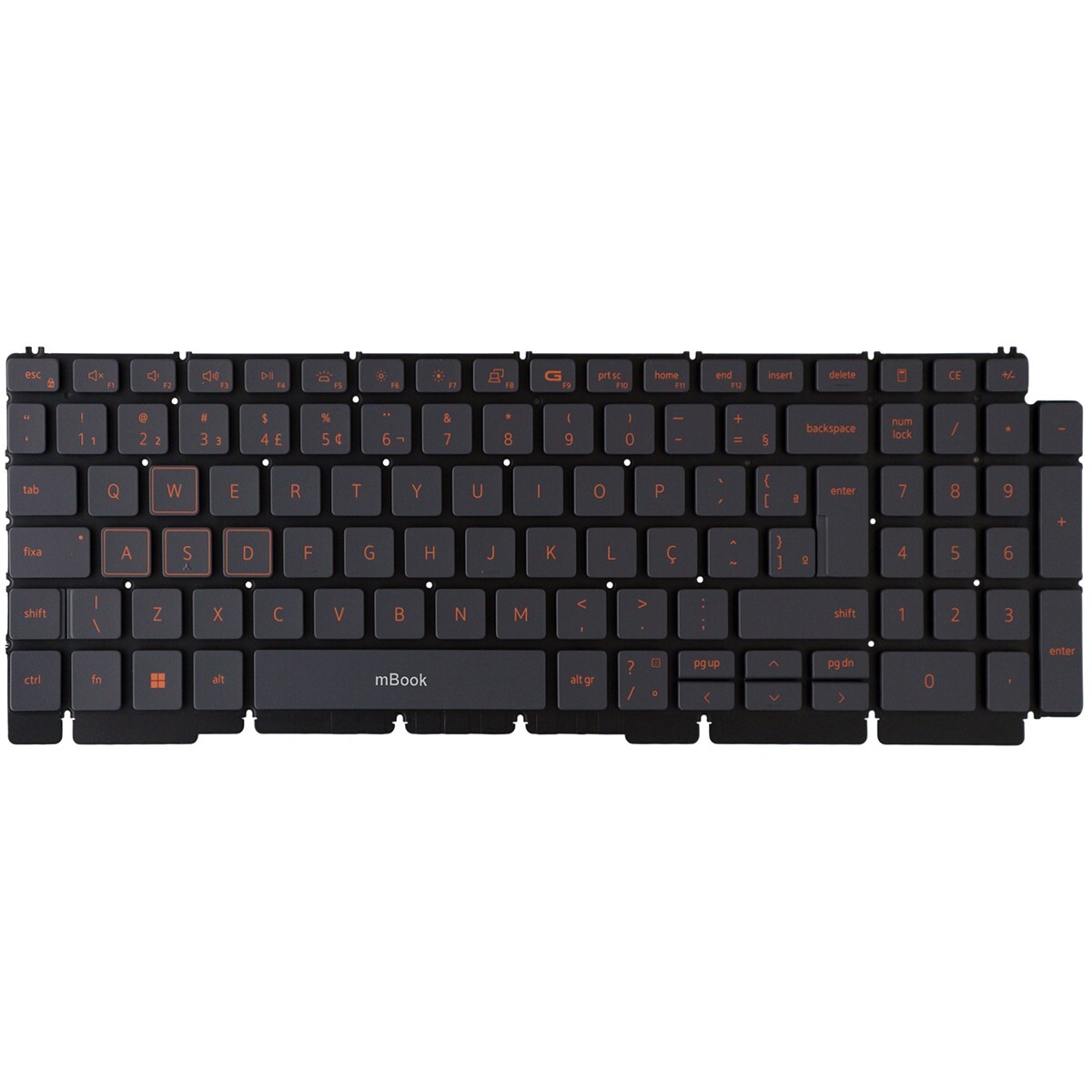 Teclado compatível Dell PK133LP3B00 LED vermelho G15, 