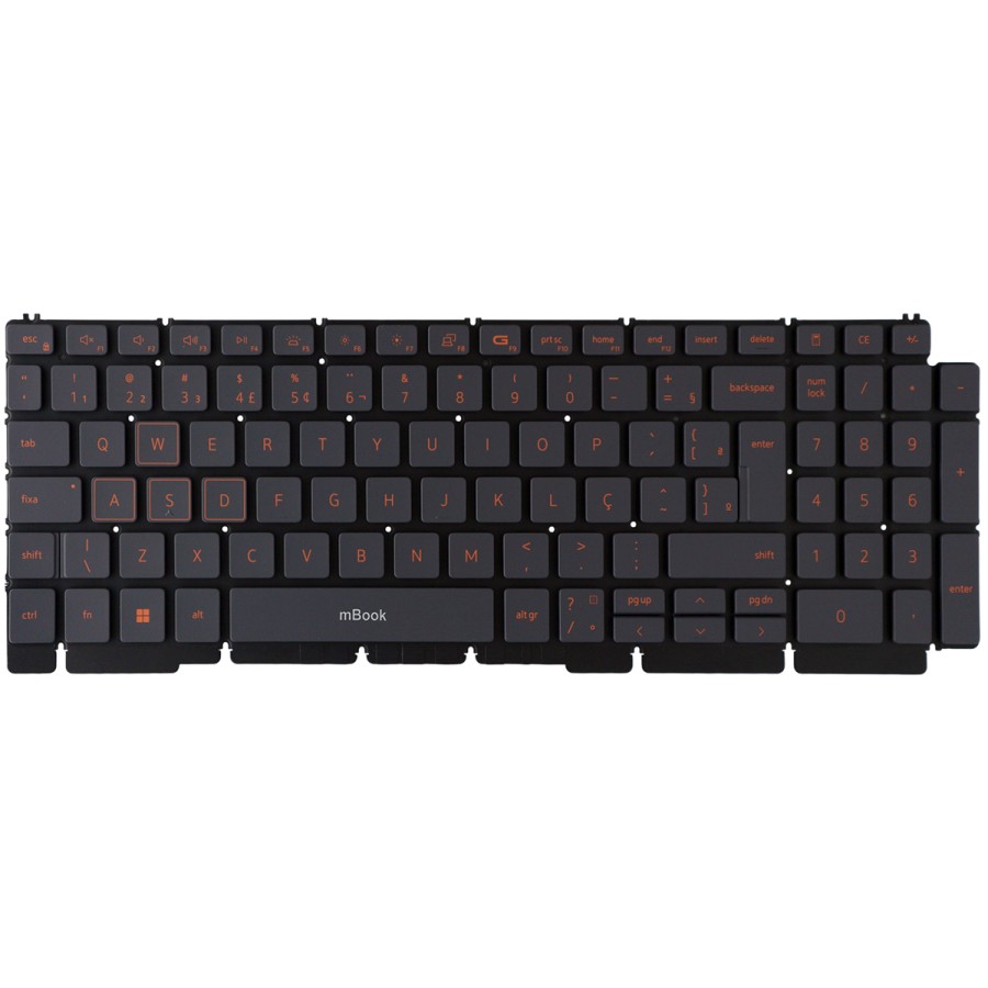 Teclado compatível Dell SG-98560-XUA LED vermelho G15, 