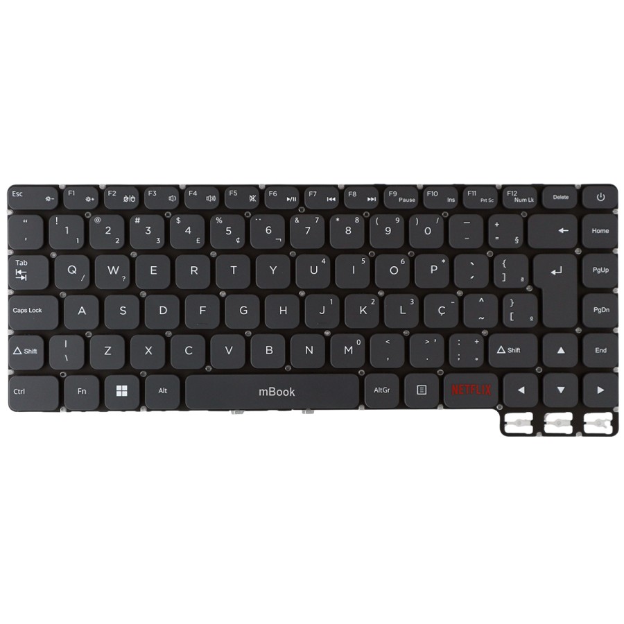 Teclado compatível Positivo C4128G-14 preto ABNT2, 