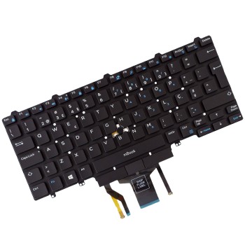 Teclado compatível Dell E5450 PT-PT com LED ponteiro, 