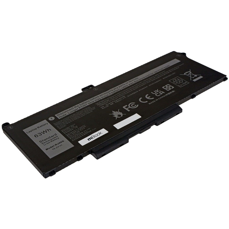 Bateria para Dell compatível com PN WY9DX 0WK3F1 63Wh, 