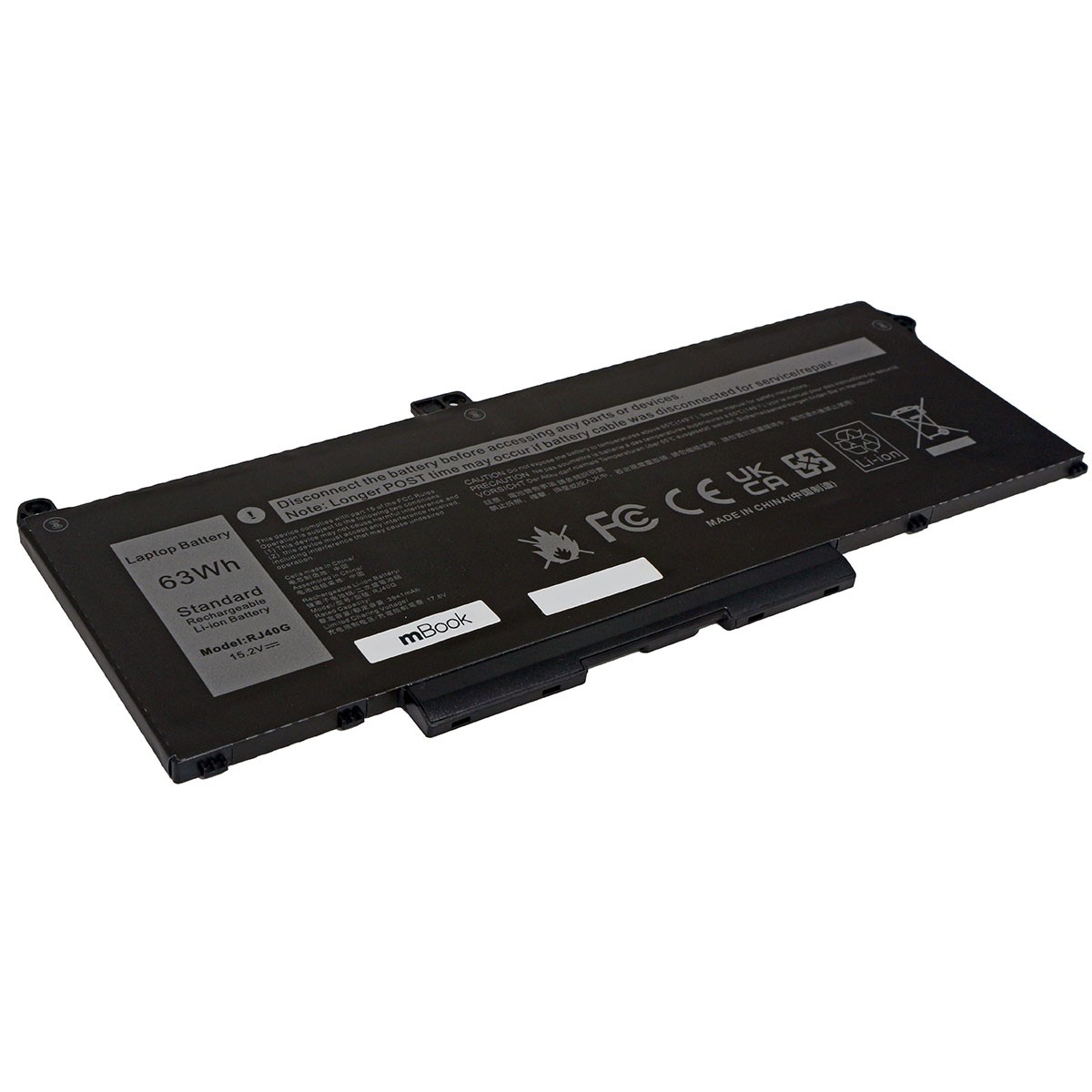 Bateria para Dell compatível com PN WY9DX 0WK3F1 63Wh, 