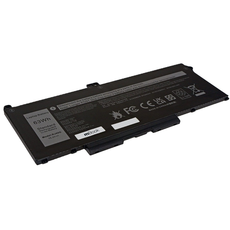 Bateria para Dell compatível com PN WY9DX 0WK3F1 63Wh, 