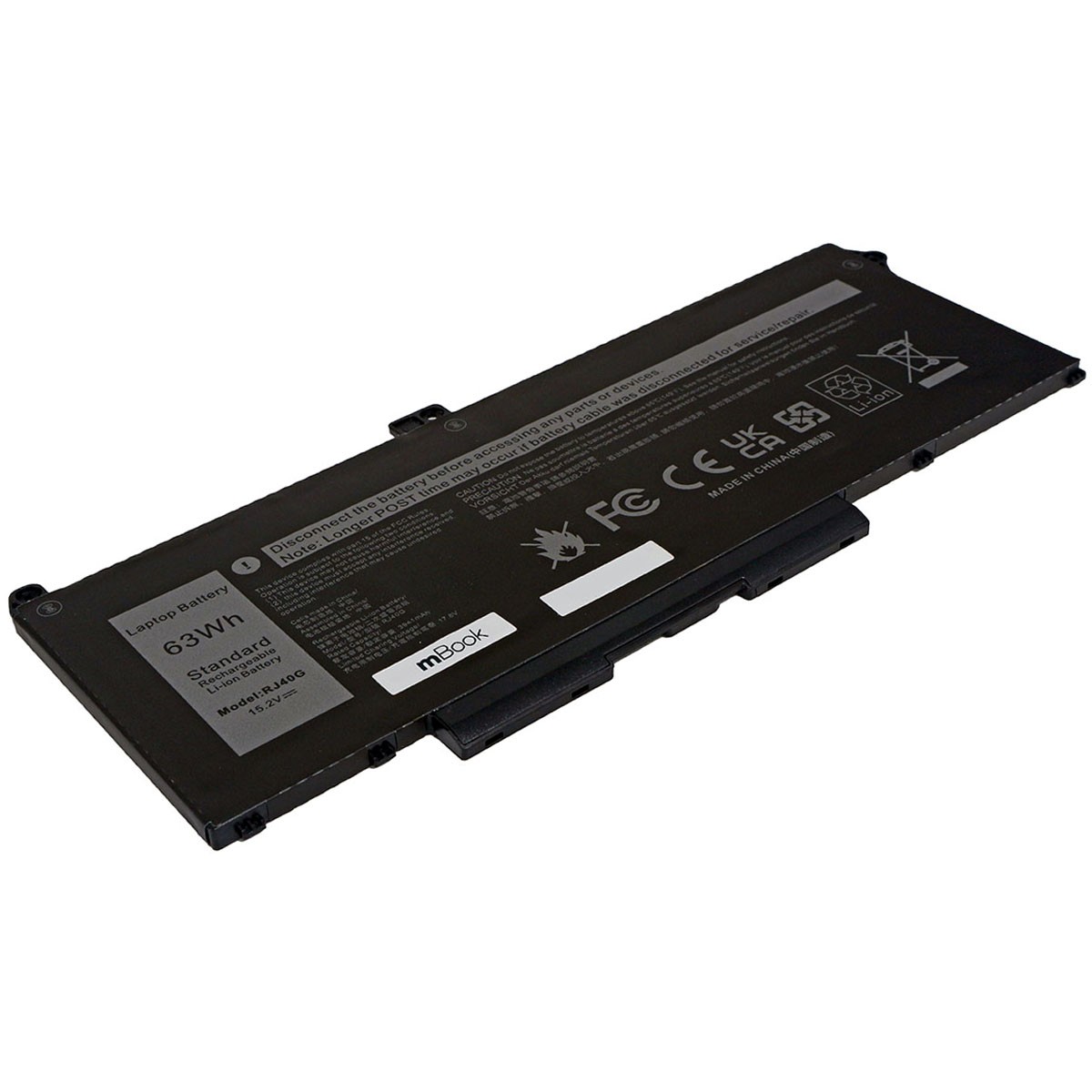 Bateria para Dell compatível com PN 3H45Y 4MTF7 758J7 63Wh, 