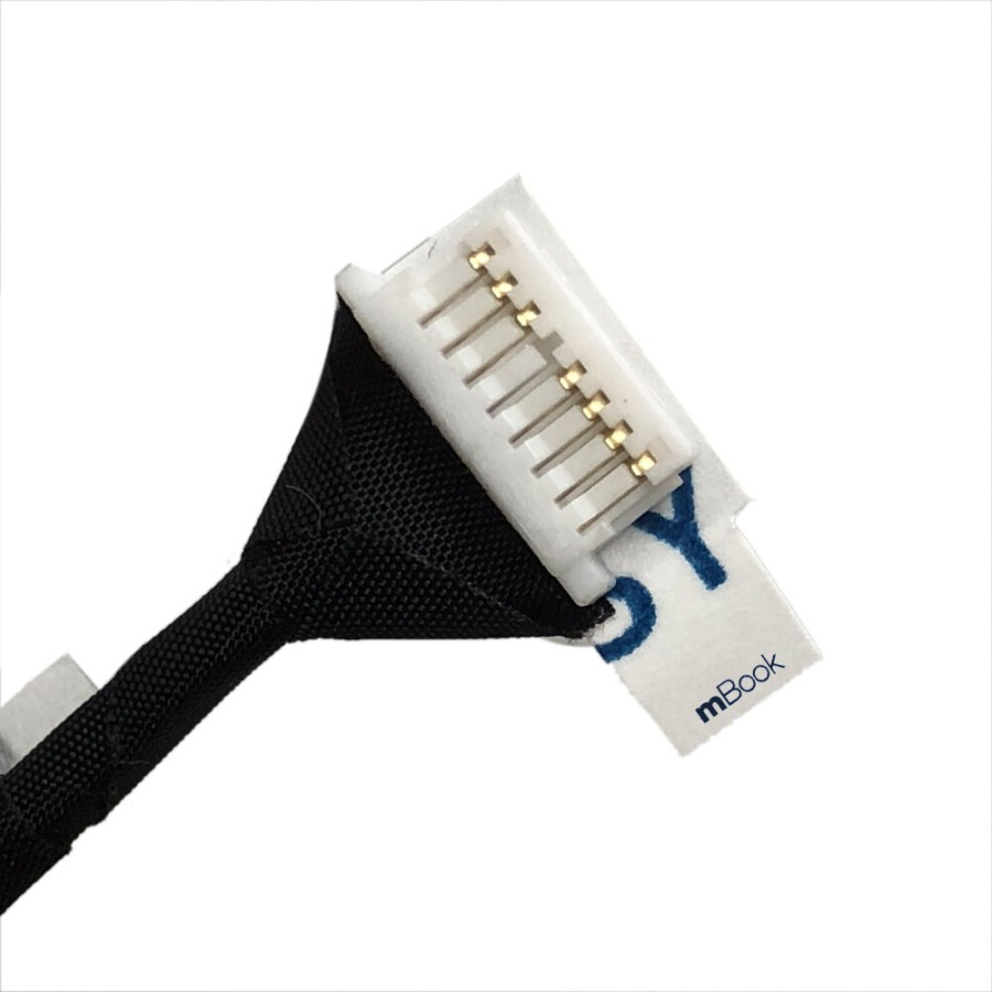 Conector DC jack compatível com Dell HJW4D, 8cm, 