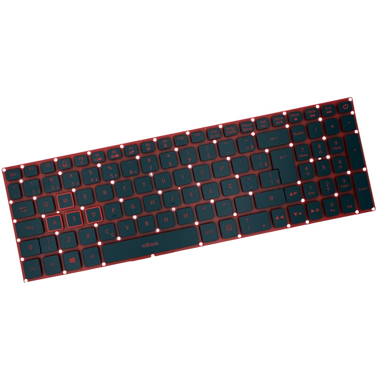 Teclado para notebook Acer Nitro 5 AN515-31 BR com LED, 