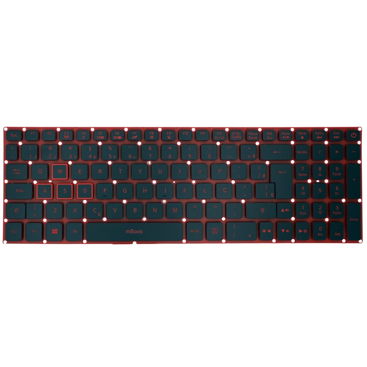 Teclado para Acer Nitro 5 AN515-53-55G9 BR com LED, 