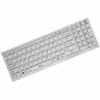 Teclado Para Sony Branco Pcg-71312l Pcg-71313l Moldura Us, 