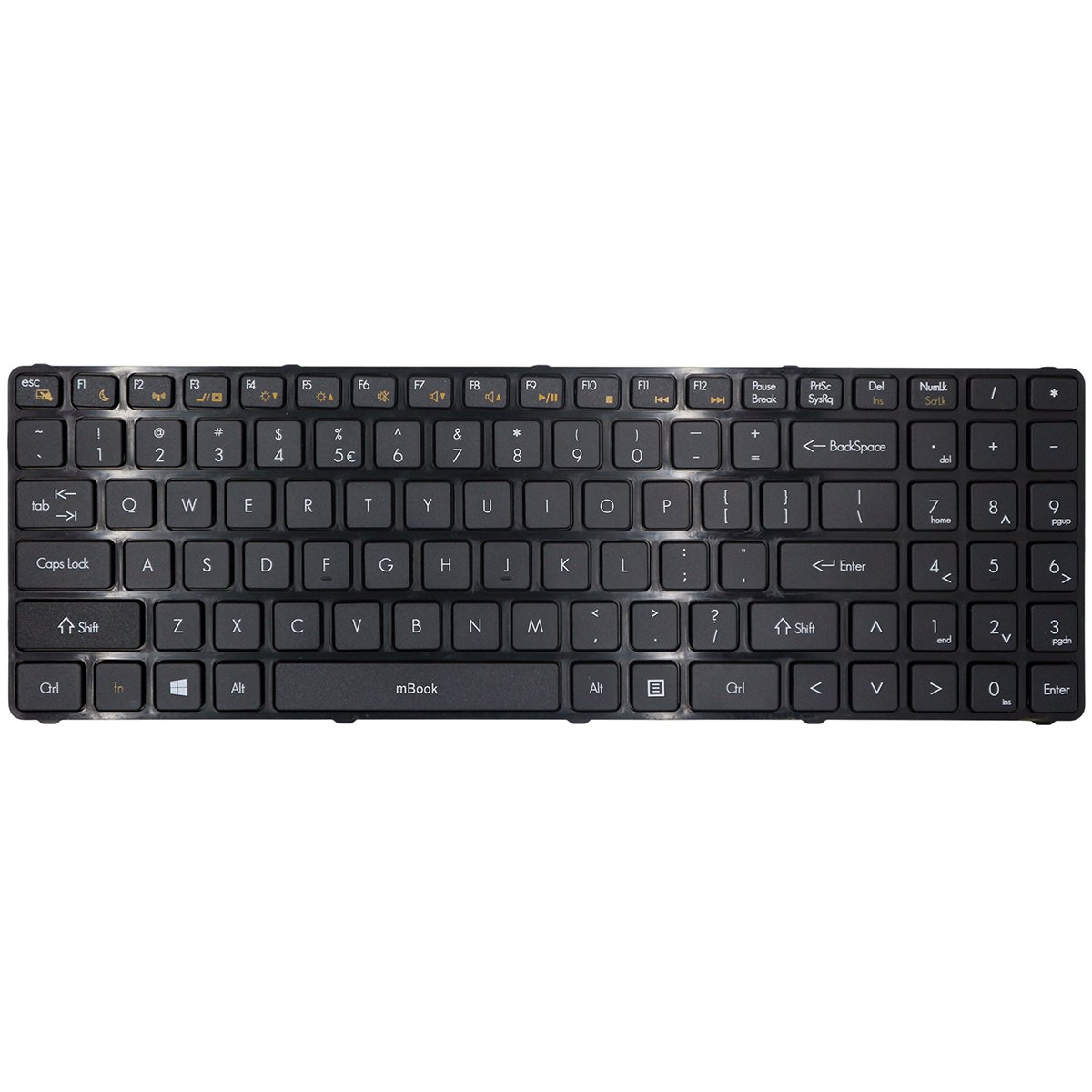 Teclado compatível com Avell MP-12K73US-920 Preto, 
