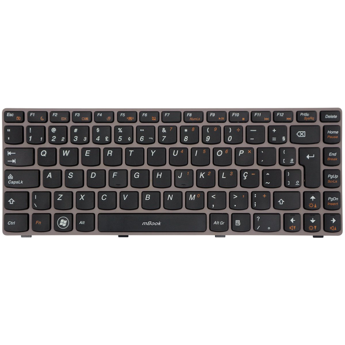 Teclado Notebook Lenovo Ideapad Z370 Z470 Br Com Ç Preto, 