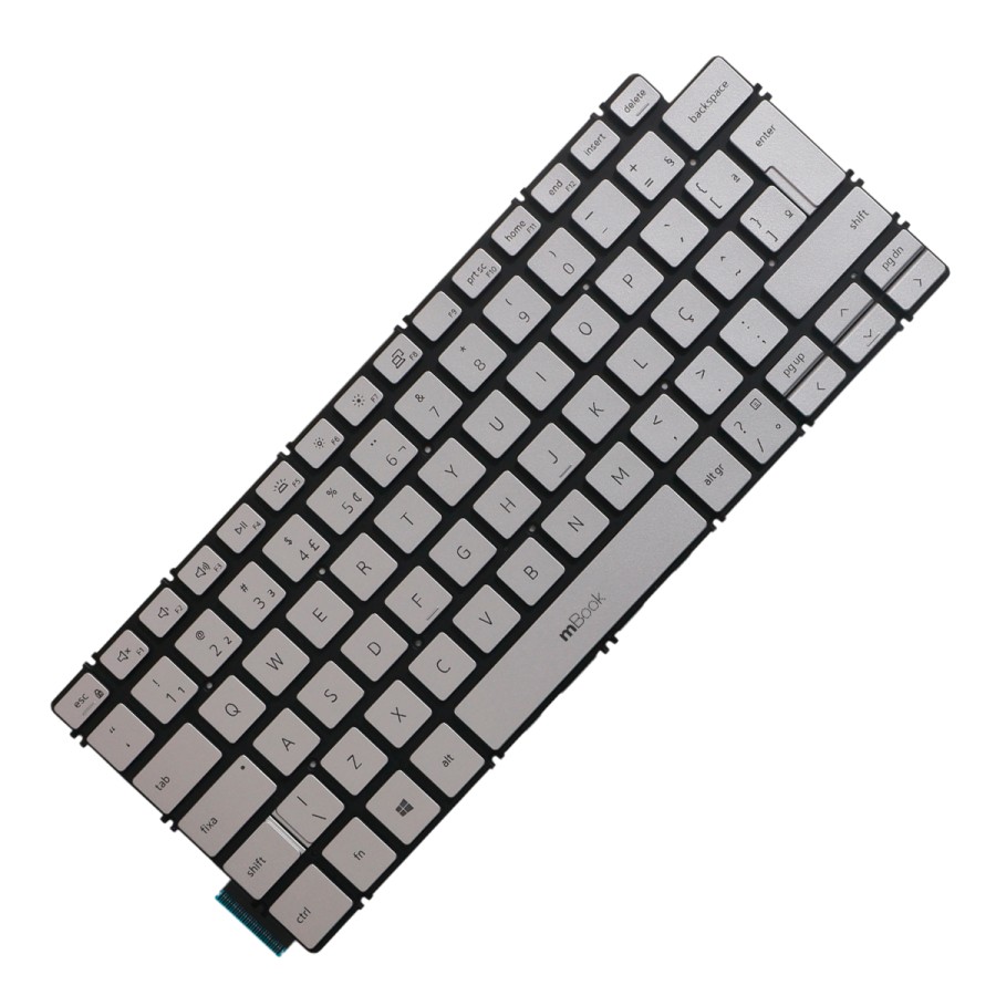 Teclado mBook para Dell P126G, P126G004, Prata com LED, 